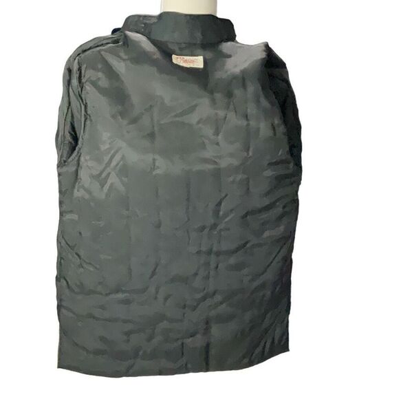 Vintage Plum Blossoms Black Insulated Jacket Long Sleeve Button Down Snaps Sz M - Picture 4 of 8